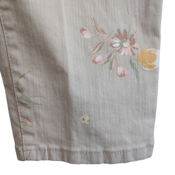 Bandolino Mandie Slim Crop Womens Size 8 Taupe Wash Pink Floral Ankle Crop Jeans - Picture 8 of 14